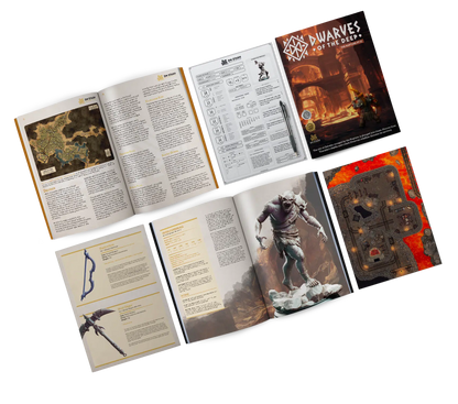 Dwarves of the Deep - DND 5e Starter Campaign - Full Set 14 Figures + Maps + Characters Sheets D&D