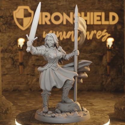 Aegwynne battlemaiden victoria warrior girl DnD miniature 3D printed resin tabletop RPG figure