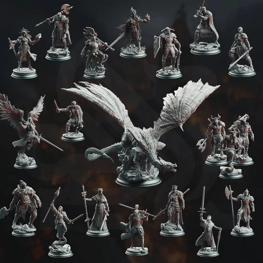 A Grim Siege - DND 5e Starter Campaign - Full Set 20 Figures + Maps + Characters Sheets D&D