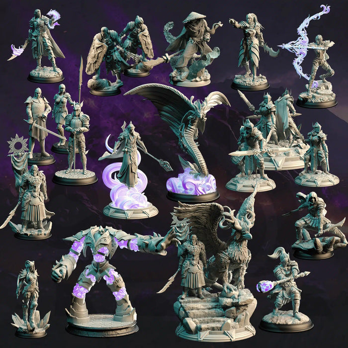 Of Elves &amp; Men – DND 5e Starter-Kampagne – Komplettset mit 22 Figuren + Karten + Charakterbögen D&amp;D 