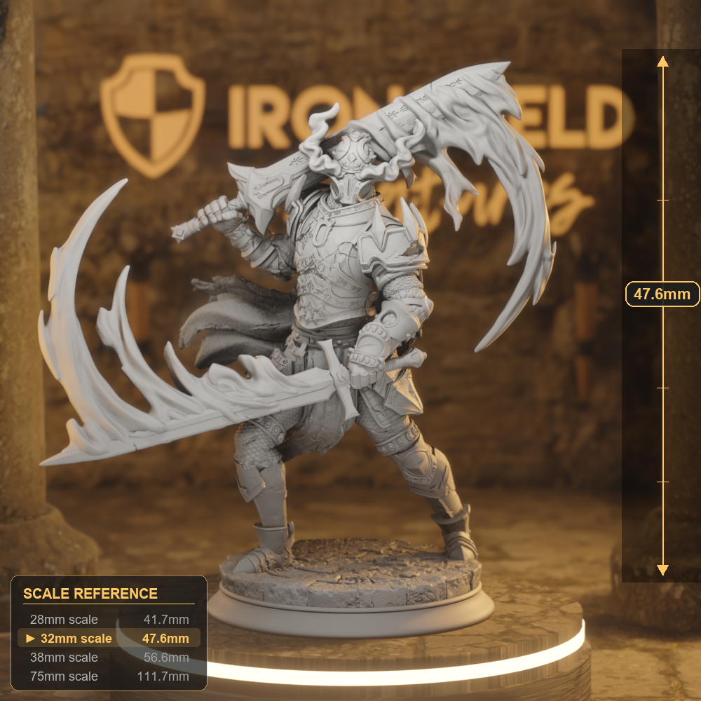 Arcane Armour C Human Fighter DnD miniature 3D printed resin tabletop RPG figure