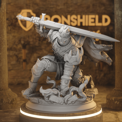 Arcane Armour B Human Fighter DnD miniature 3D printed resin tabletop RPG figure