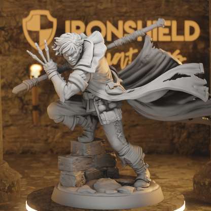 Arleon Trickster Mage - Arcane Rogue Illusionist Spellblade DnD miniature 3D printed resin tabletop RPG figure