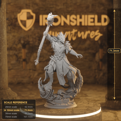 Artizak Stormscale Dragonborn Sorcerer DnD miniature 3D printed resin tabletop RPG figure
