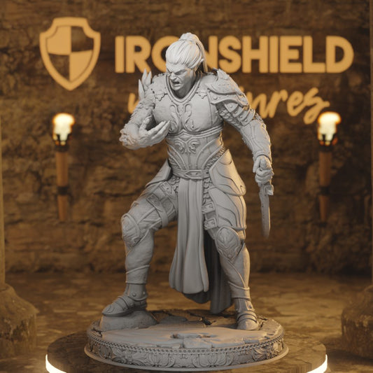 Ash Of Goltia Human Paladin DnD miniature 3D printed resin tabletop RPG figure
