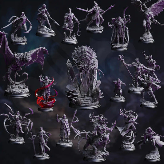 Drow From Beyond - DND 5e Starter Campaign - Full Set 19 Figures + Maps + Characters Sheets D&D