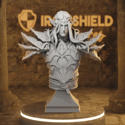 Avarri Dralfar Knight Bust Elf Fighter DnD miniature 3D printed resin tabletop RPG figure