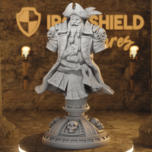 BUST - Baradin Blackbeard – Captain Pirate 120mm tall