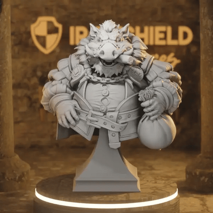 BUST Big Hakuna DnD miniature 360 turntable animation