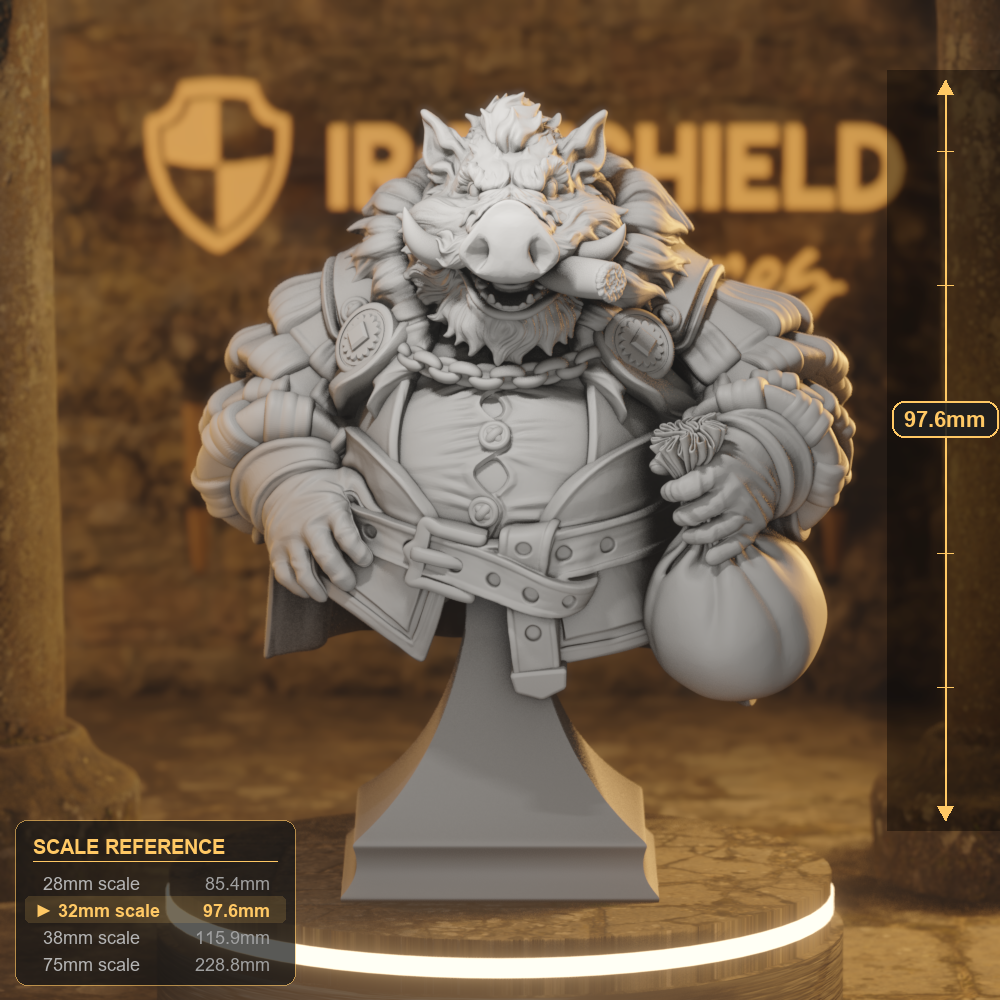 BUST Big Hakuna Beastfolk DnD miniature 3D printed resin tabletop RPG figure