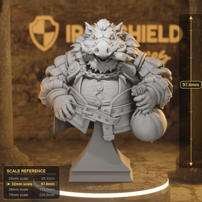 BUST Big Hakuna Beastfolk DnD miniature 3D printed resin tabletop RPG figure