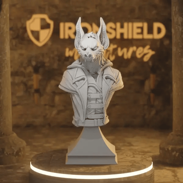 BUST Fidigree DnD miniature 360 turntable animation