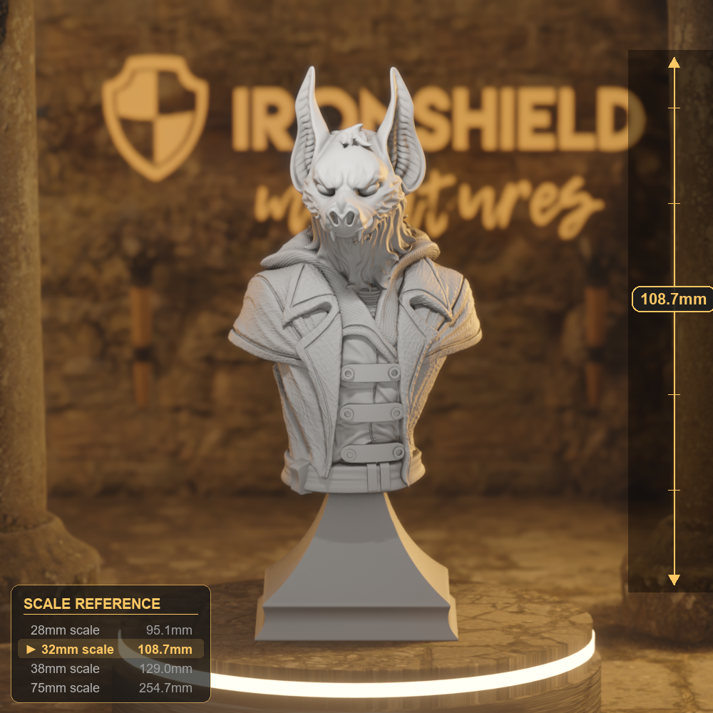 BUST Fidigree Beastfolk DnD miniature 3D printed resin tabletop RPG figure