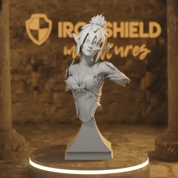 BUST Flower Sprite DnD miniature 360 turntable animation