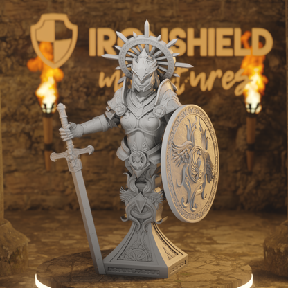 BUST Soleria Aasimar Paladin DnD miniature 3D printed resin tabletop RPG figure