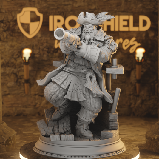 Baradin Blackbeard – Dwarg Gunslinger Pirate Captain Musket Aiming