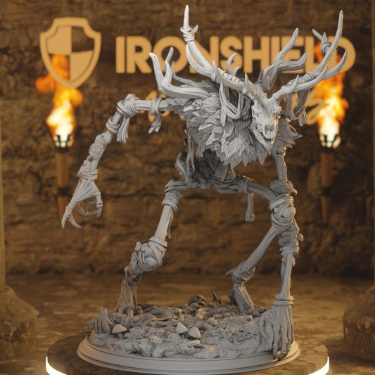 Beinvaettr undead bone wight skeletal horror creature 3D printed miniature for tabletop RPG