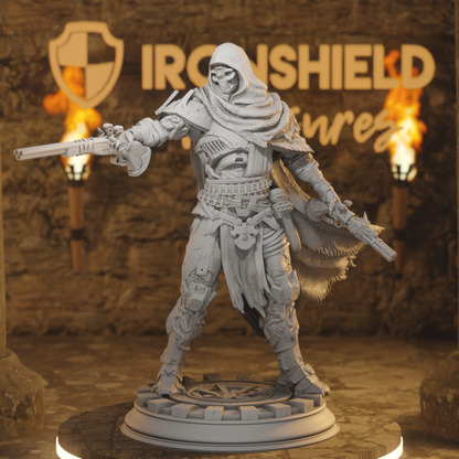 Big Iron Human Gunslinger DnD miniature 3D printed resin tabletop RPG figure