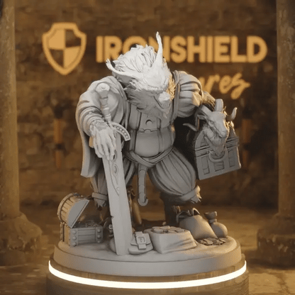 Big Bad Wulfgar DnD miniature 360 turntable animation