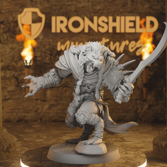 Boneyard Gnoll 2 Gnoll Fighter DnD miniature 3D printed resin tabletop RPG figure