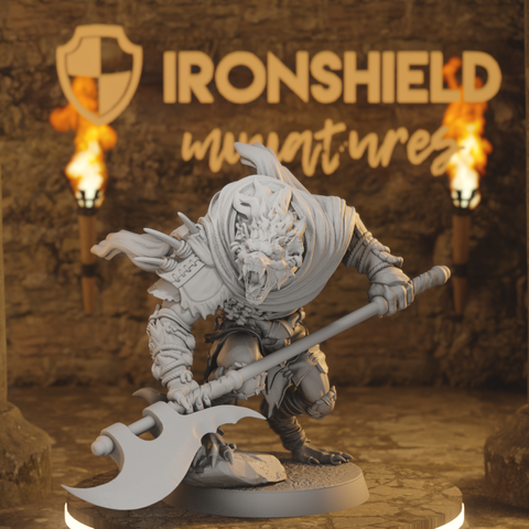 Boneyard Gnoll - Battleaxe Hooded Gnoll Marauder Brute of the Whisperwood