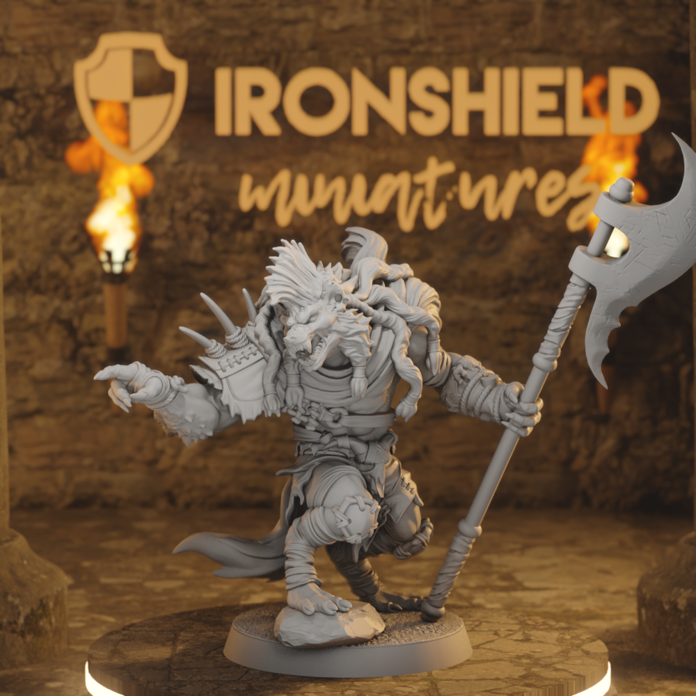 Boneyard Gnoll 5 Gnoll Fighter DnD miniature 3D printed resin tabletop RPG figure