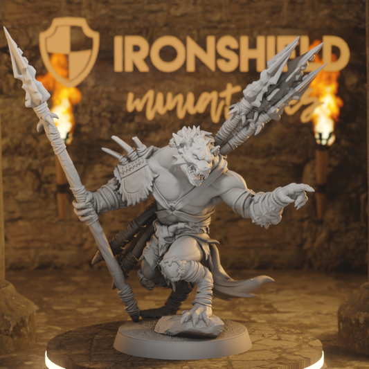 Boneyard Gnoll Stalker 1 Gnoll Ranger DnD miniature 3D printed resin tabletop RPG figure