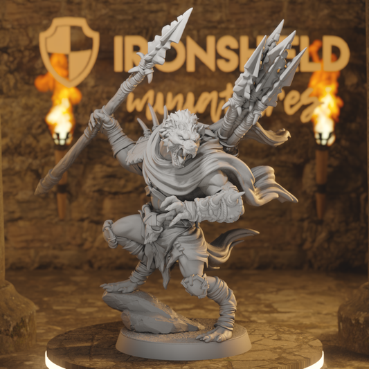 Boneyard Gnoll Stalker 2 Gnoll Ranger DnD miniature 3D printed resin tabletop RPG figure