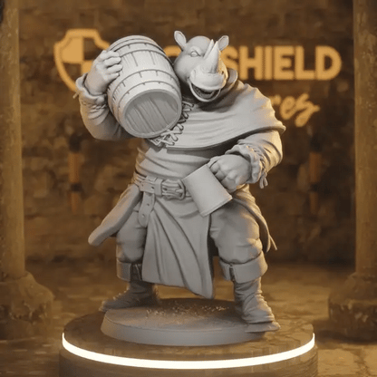 Burrowtown Folk 1 DnD miniature 360 turntable animation