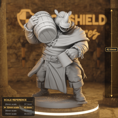 Burrowtown Folk 1 Beastfolk DnD miniature 3D printed resin tabletop RPG figure