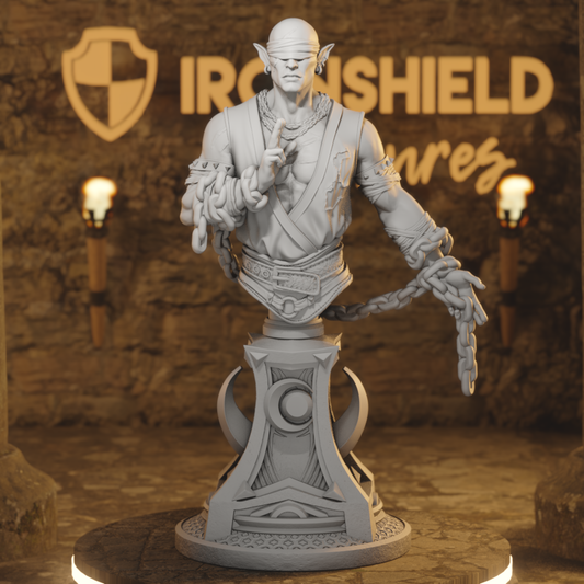 BUST - Uxas – Blind Drow Monk 120mm tall