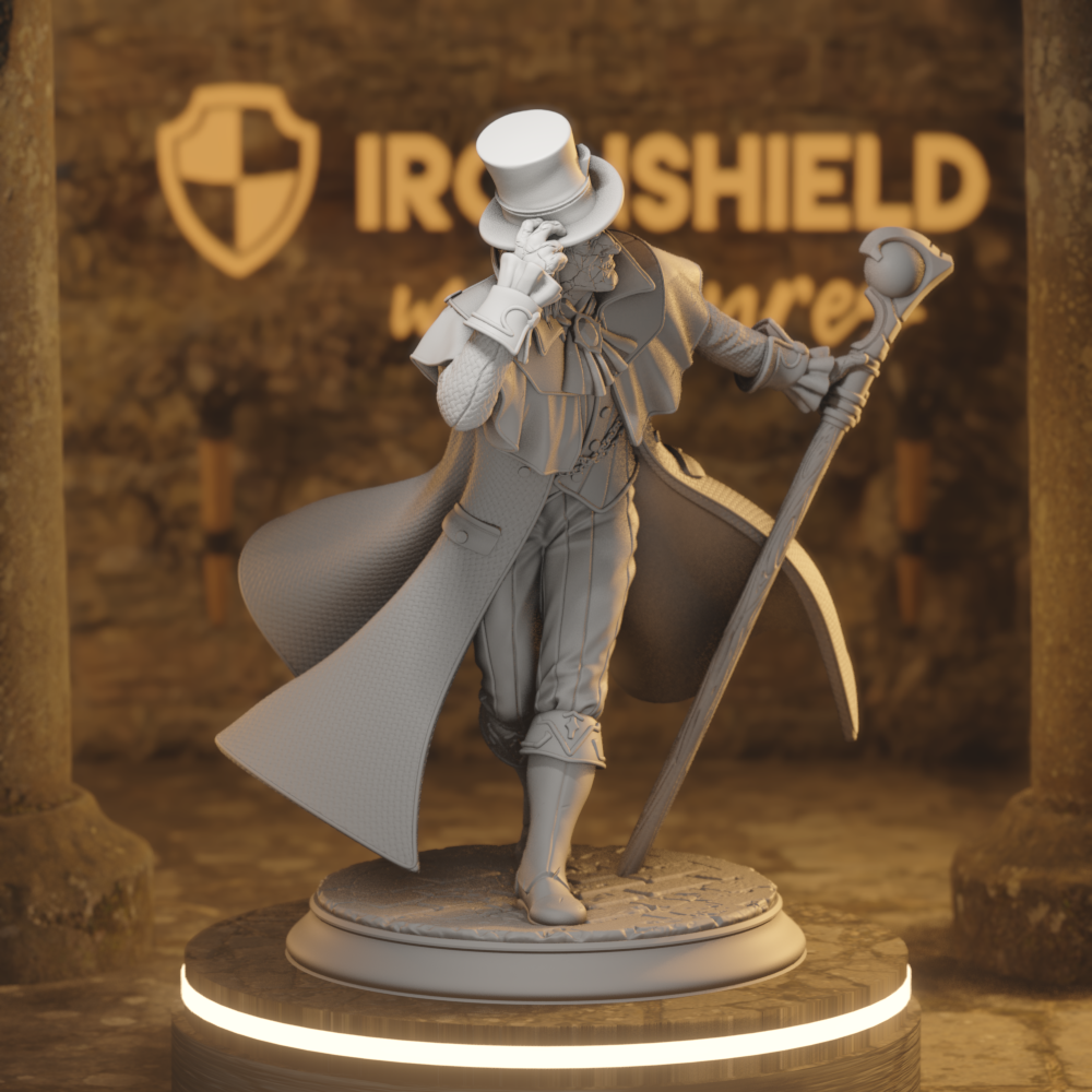 Cobalt Fairfax Elemi, Human Bard, Sorcerer, Warlock DnD miniature 3D printed resin tabletop RPG figure