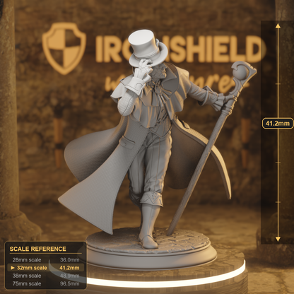 Cobalt Fairfax Elemi, Human Bard, Sorcerer, Warlock DnD miniature 3D printed resin tabletop RPG figure