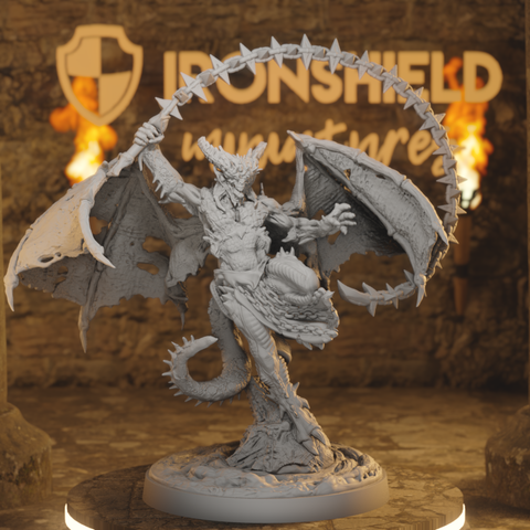Courtier of Wrath - Winged Demoness Fiend Chain-Whipping Ire of Hellswake