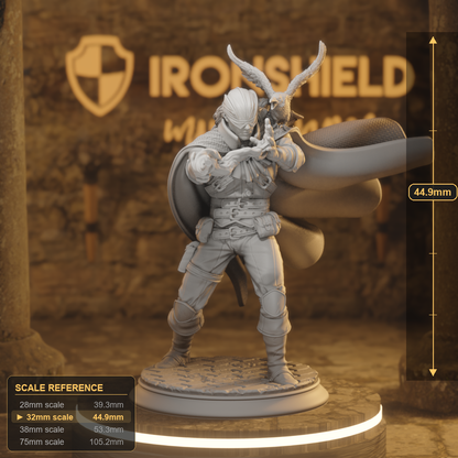 Crow Eyes Human Gunslinger, Ranger DnD miniature 3D printed resin tabletop RPG figure