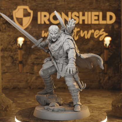 Cutthroat Bandit 1 - Rogue Assassin Ranger Dual Wield DnD miniature 3D printed resin tabletop RPG figure