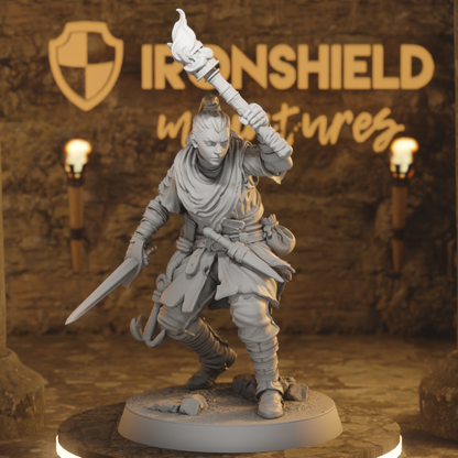 Cutthroat Bandit 2 - Thief Bandit Swashbuckler Knife Fighter DnD miniature 3D printed resin tabletop RPG figure