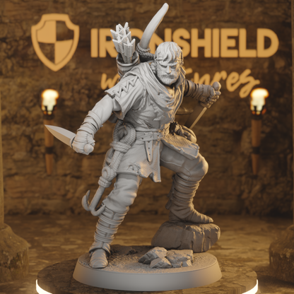 Cutthroat Bandit 4 - Vicious Brigand Thug Sword DnD miniature 3D printed resin tabletop RPG figure