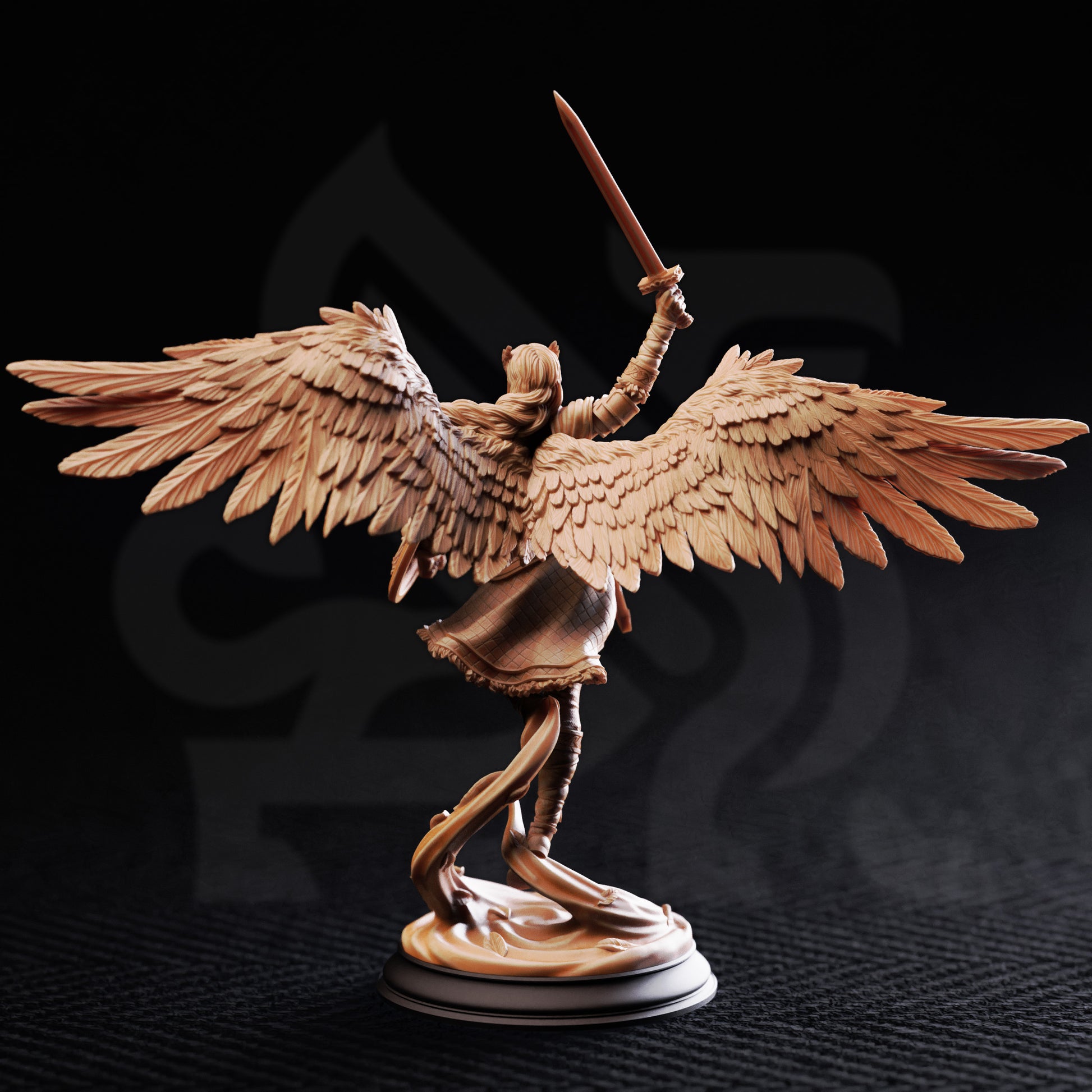 Valkyrie Fighter - Celestial Warrior Shieldmaiden 3D printed miniature detail view tabletop RPG
