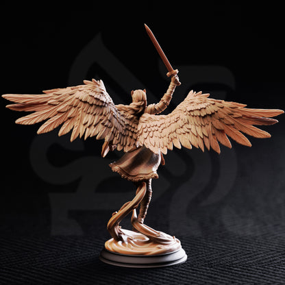 Valkyrie Fighter - Celestial Warrior Shieldmaiden 3D printed miniature detail view tabletop RPG