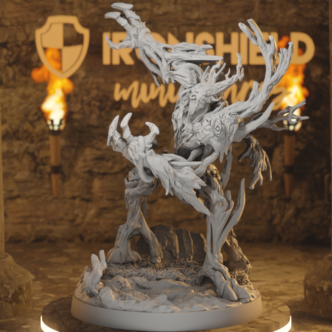 Deathroot Warden - Towering Antlered Treant Elder Plant Guardian of the Whisperwood