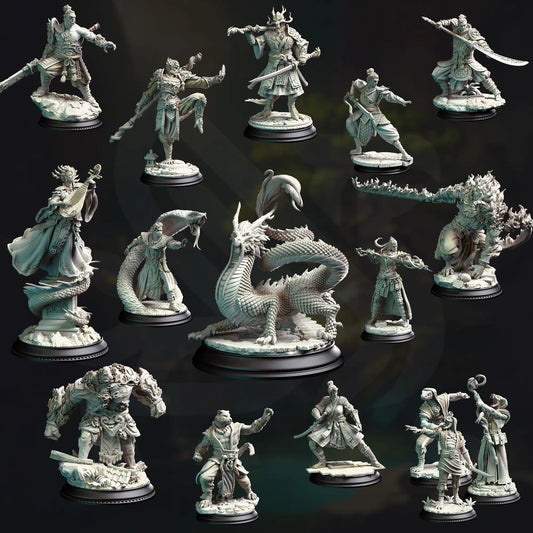 An Eastern Journey - DND 5e Starter Campaign - Full Set 16 Figures + Maps + Characters Sheets D&D