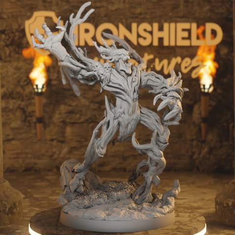 Deeproot Stalker - Lunging Antlered Treant Plant Horror of the Whisperwood