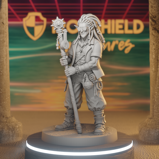 Dylan Sunroot Elf Druid DnD miniature 3D printed resin tabletop RPG figure