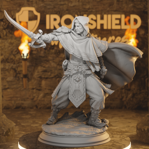 Elwahid - Silver-Tongued Human Fighter Sellsword Sword of the Sands