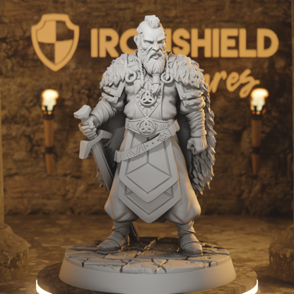 Esben - Viking Fighter Warrior Sword DnD miniature 3D printed resin tabletop RPG figure