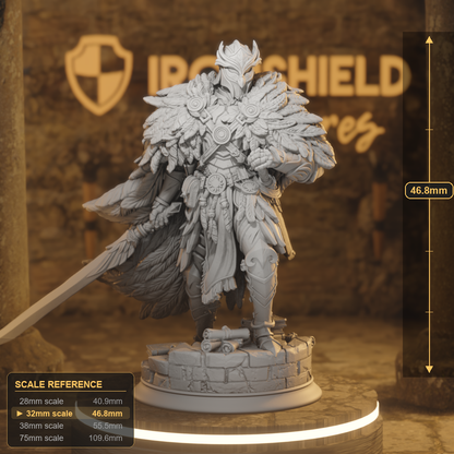 Eulysses Human Fighter DnD miniature 3D printed resin tabletop RPG figure