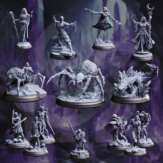 Under Darkness - DND 5e Starter Campaign - Full Set 14 Figures + Maps + Characters Sheets D&D
