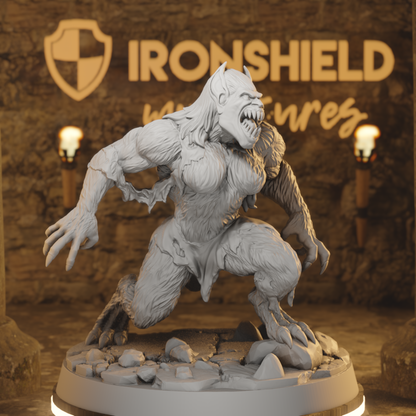 Female Werebeast Monster Wild Elven Beast DnD miniature 3D printed resin tabletop RPG figure