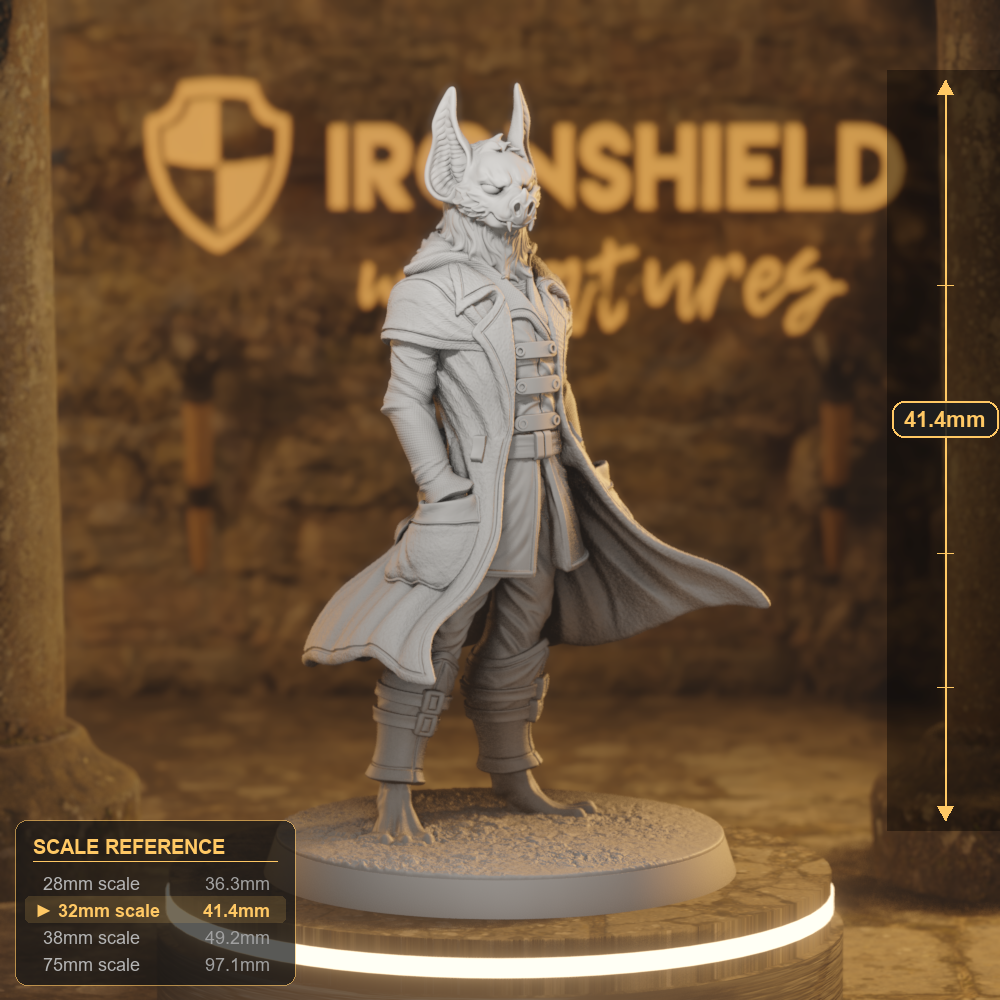 Fidigree the Moist Beastfolk Rogue DnD miniature 3D printed resin tabletop RPG figure